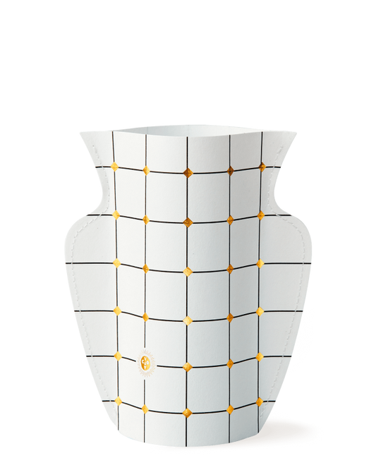 vaso de papel com padrões geométricos