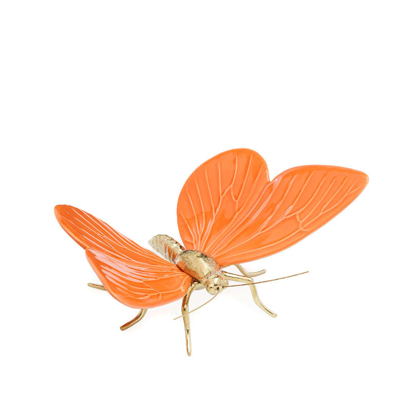 borboleta em cerâmica laranja da marca Laboratório de estórias