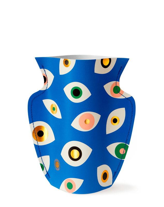 vaso de papel com padrões geométricos