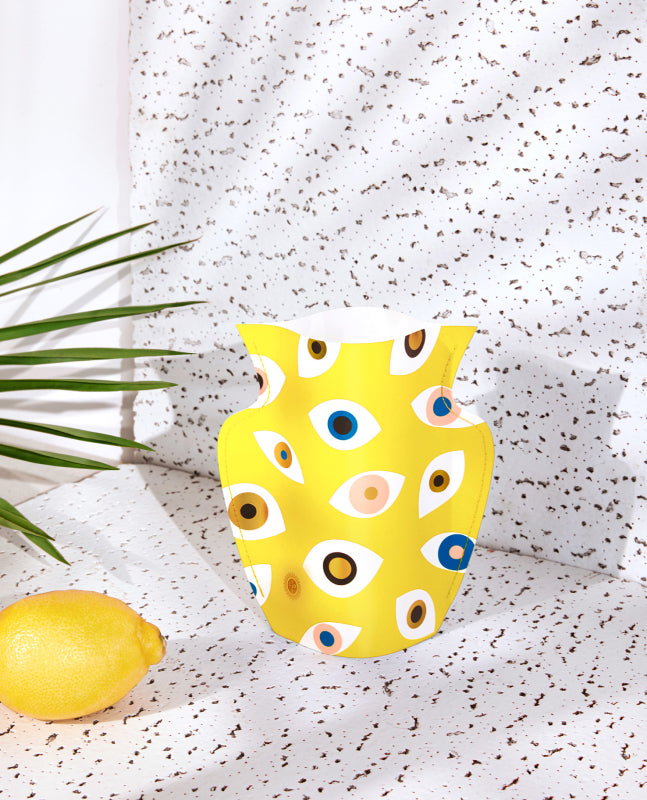 Mini Paper Vase Nazar Yellow