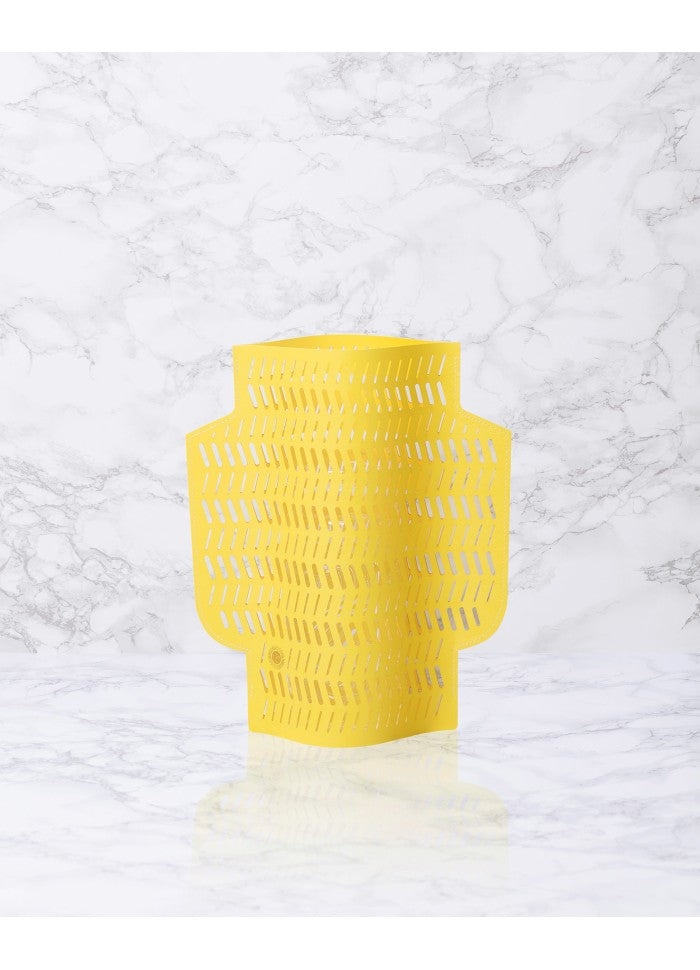 vaso de papel perfurado da marca Octaevo amarelo