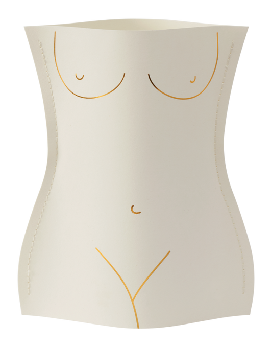 vaso de papel da marca Octaevo com imagem de corpo feminino