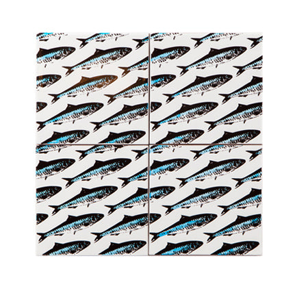 azulejo decorativo e auto-adesivo com imagem de sardinhas da marca Bussoga