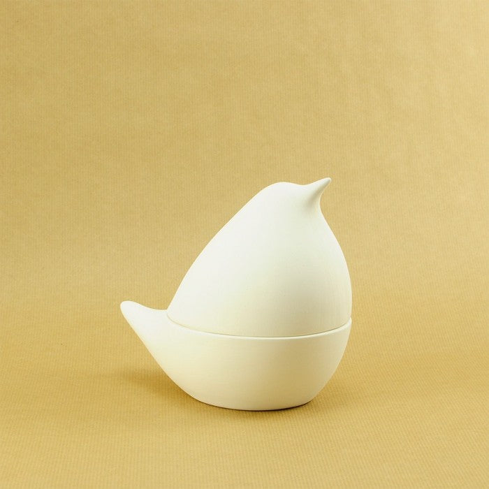caixa de cerâmica em forma de pássaro
