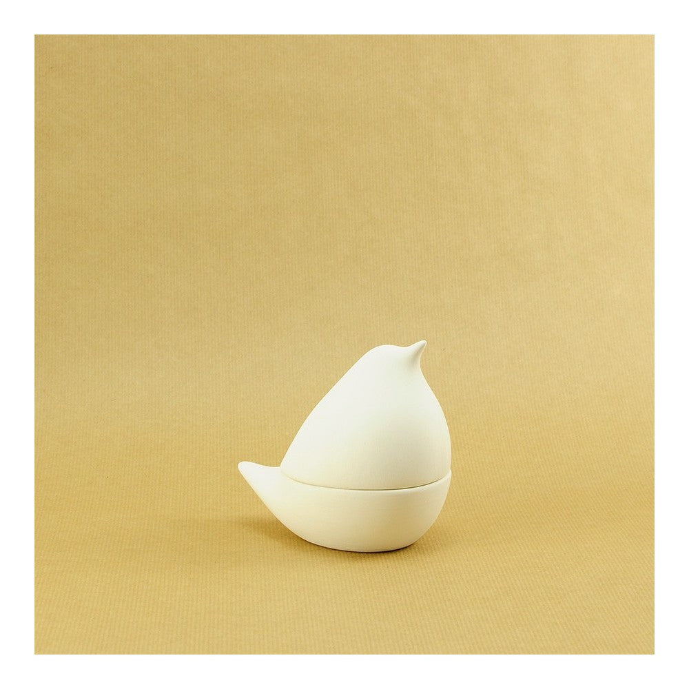 caixa de cerâmica em forma de pássaro