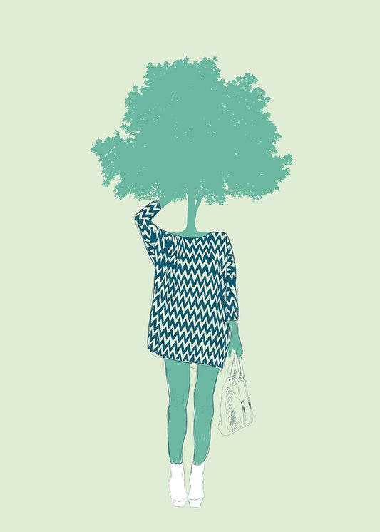 ilustração de uma árvore com corpo de mulher