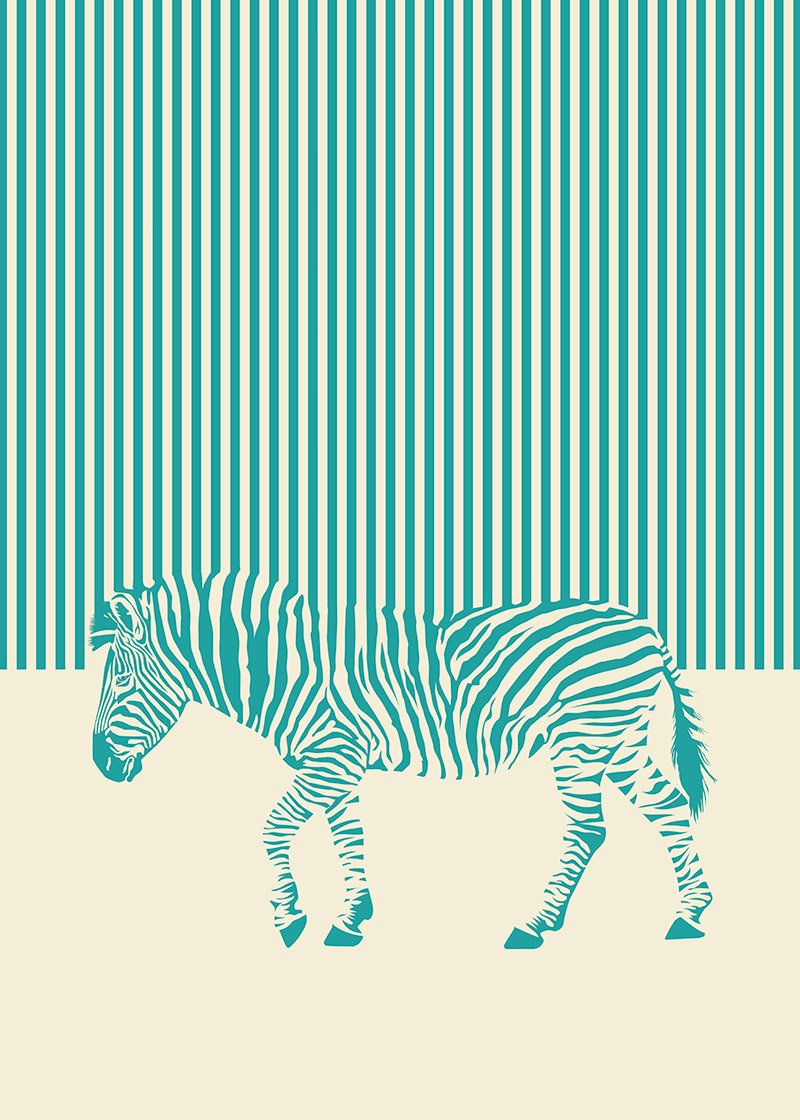 ilustração geométrica de zebra verde