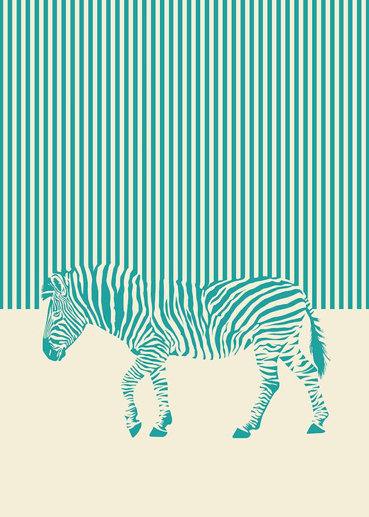 ilustração geométrica de zebra verde